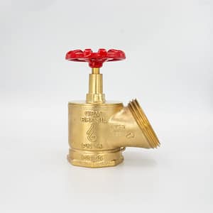 GPM 22 – Válvula Globo Industrial Compacta 45º PN 16 2.1/2” 11BSP x 5FPP em Latão com Volante de 90mm