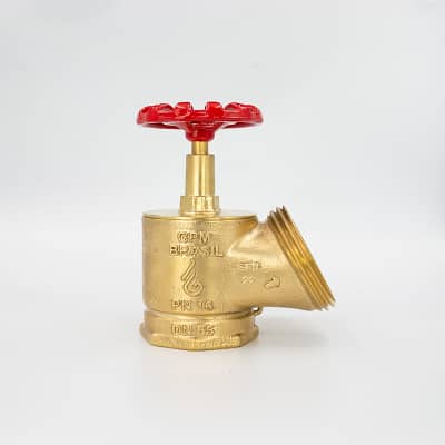 GPM 22 – Válvula Globo Industrial Compacta 45º PN 16 2.1/2” 11BSP x 5FPP em Latão com Volante de 90mm